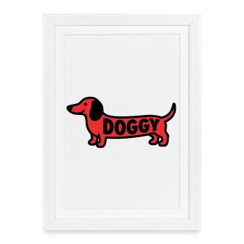 Dachshund Dog Doggy Saying Red - Framed poster (27 × 37 cm) - white - Front