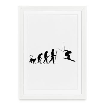 Évolution du skieur - Affiche encadrée (27 × 37 cm) - blanc - Devant