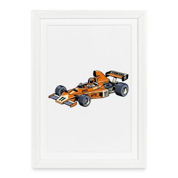 Racing Car Vintage Orange - Framed poster (27 × 37 cm) - white - Front