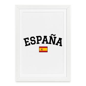 Drapeau espagnol Noir - Affiche encadrée (27 × 37 cm) - blanc - Devant