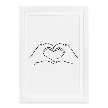 hearthands BFF friends heart hands love icon - Framed poster (27 × 37 cm) - white - Front