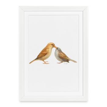Motif Birds 1.1 - Affiche encadrée (27 × 37 cm) - blanc - Devant