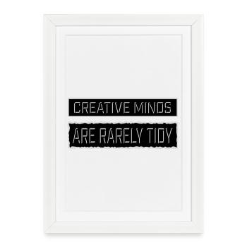 Creative Minds Are Rarely Tidy Funny Creative Logo - Framed poster (27 × 37 cm) - white - Front