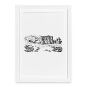 Sciliar Silhouette | Dolomites Plateau Design - Framed poster (27 × 37 cm) - white - Front
