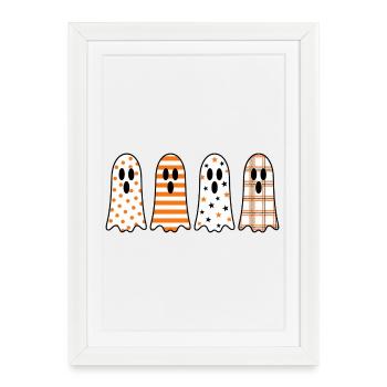 Ghost Quartet Halloween - Framed poster (27 × 37 cm) - white - Front