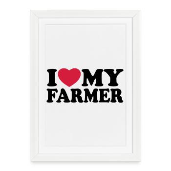 I love my farmer - Affiche encadrée (27 × 37 cm) - blanc - Devant