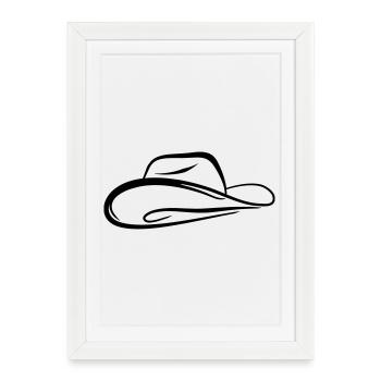 A sketch of a cowboy hat - Framed poster (27 × 37 cm) - white - Front