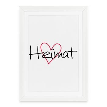 maison de coeur - Affiche encadrée (27 × 37 cm) - blanc - Devant
