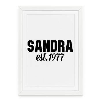 Sandra est 1977 - Gerahmtes Poster (27 × 37 cm) - Weiß - Vorne