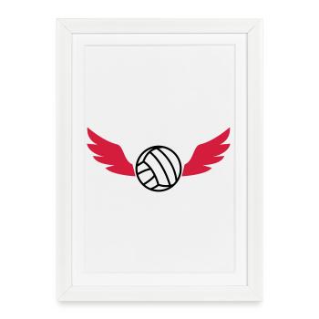Volleyball - Volley Ball - Sport - Sportsman - Framed poster (27 × 37 cm) - white - Front