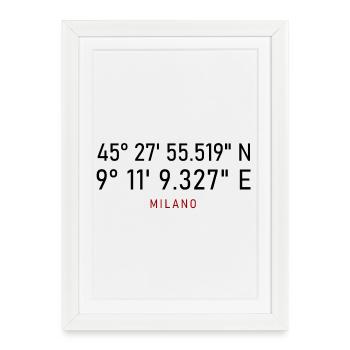 Milano Red Lettering Coordinates - Framed poster (27 × 37 cm) - white - Front