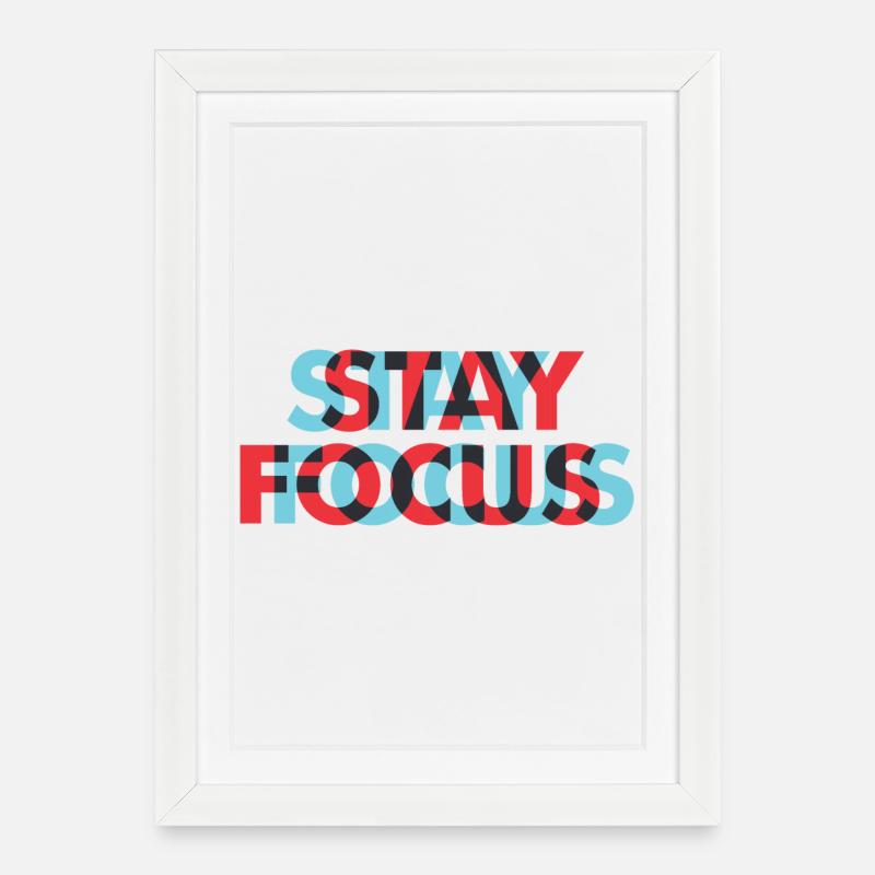 Stay Focused Geometric Duo - Framed poster (27 × 37 cm) - white