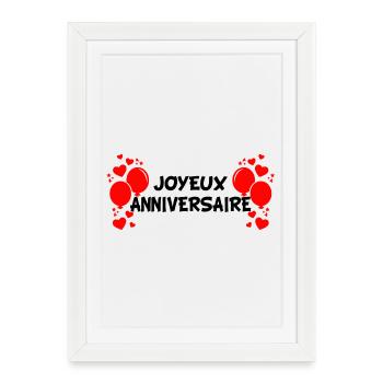 Joyeux Anniversaire - Affiche encadrée (27 × 37 cm) - blanc - Devant