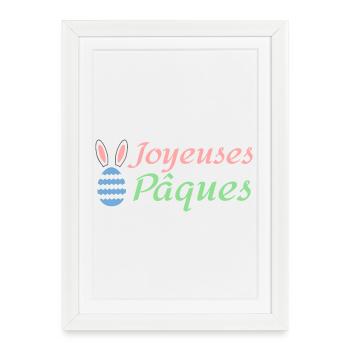 Joyeuses Pâques - Affiche encadrée (27 × 37 cm) - blanc - Devant