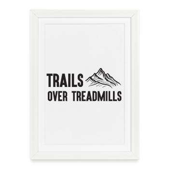 Trail Running - Sentiers sur tapis roulants - Affiche encadrée (27 × 37 cm) - blanc - Devant
