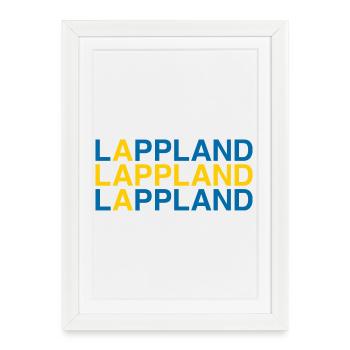LAPLAND Sverige Sweden Sweden flag - Framed poster (27 × 37 cm) - white - Front