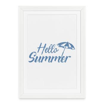 Parapluie d’été Hello - Affiche encadrée (27 × 37 cm) - blanc - Devant