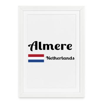 Almere Netherlands- Stylish prints - Framed poster (27 × 37 cm) - white - Front