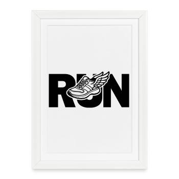 Run - course à pied - Affiche encadrée (27 × 37 cm) - blanc - Devant