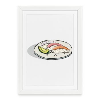 sushi - Framed poster (27 × 37 cm) - white - Front