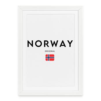 Norwegian pride, minimalist sleek design - Framed poster (27 × 37 cm) - white - Front
