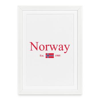Norvège - Norvège - Norvège - Drapeau - Scandinavie - Affiche encadrée (27 × 37 cm) - blanc - Devant