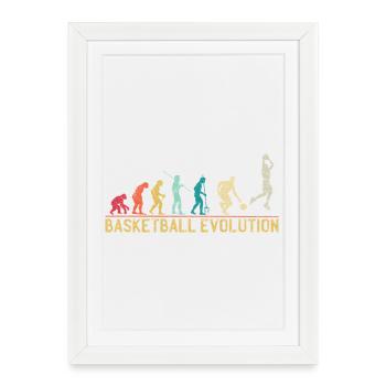 Basketball Evolution Progression Design - Affiche encadrée (27 × 37 cm) - blanc - Devant
