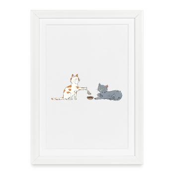 Chat-ritable - Affiche encadrée (27 × 37 cm) - blanc - Devant
