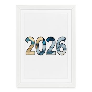 Année 2026 - Affiche encadrée (27 × 37 cm) - blanc - Devant