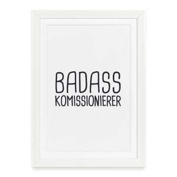 Commissaire Badass - Affiche encadrée (27 × 37 cm) - blanc - Devant