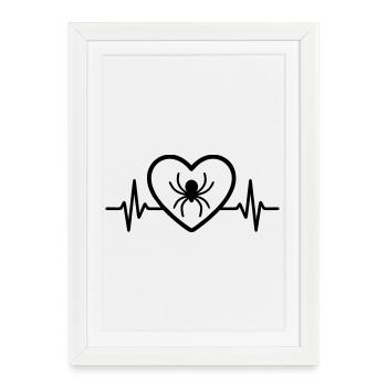 Spider Halloween Heart - Framed poster (27 × 37 cm) - white - Front