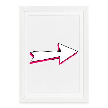 Abstract Neon Arrow Illustration - Framed poster (27 × 37 cm) - white - Front