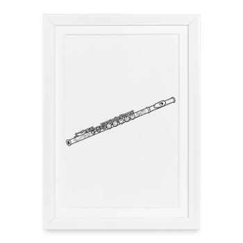 Ornament flute floral décor - Framed poster (27 × 37 cm) - white - Front