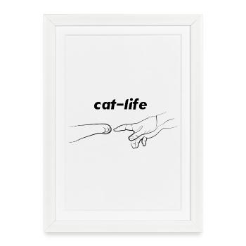 CAT LIFE - Affiche encadrée (27 × 37 cm) - blanc - Devant