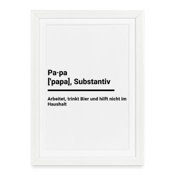 Dad Gift Parental Leave Funny Duden - Framed poster (27 × 37 cm) - white - Front