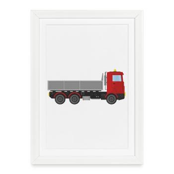 Cargo delivery truck - Framed poster (27 × 37 cm) - white - Front