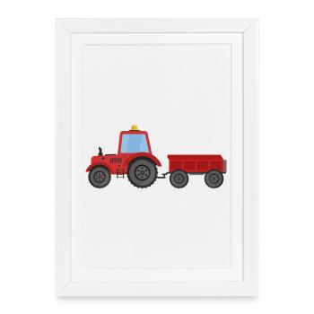 Farm tractor - Framed poster (27 × 37 cm) - white - Front