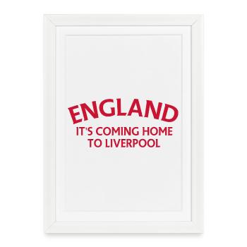 L’Angleterre Elle rentre à Liverpool - Affiche encadrée (27 × 37 cm) - blanc - Devant