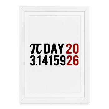 Pi Day 2026 avec le jeu des chiffres | Numéro de district 3.1415 - Affiche encadrée (27 × 37 cm) - blanc - Devant
