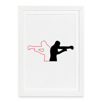 boxe - Affiche encadrée (27 × 37 cm) - blanc - Devant