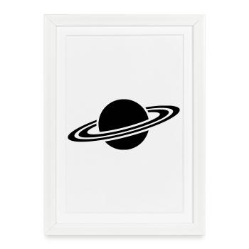 Silhouette de l’anneau de la planète Saturne - Affiche encadrée (27 × 37 cm) - blanc - Devant