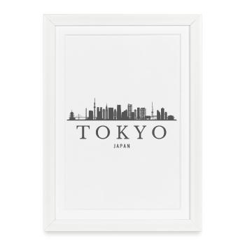 Tokyo Japon, silhouette de Tokyo - Affiche encadrée (27 × 37 cm) - blanc - Devant