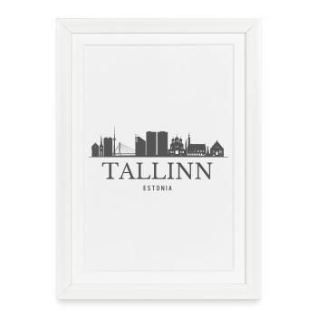 Tallinn Estonia, Tallinn skyline - Framed poster (27 × 37 cm) - white - Front