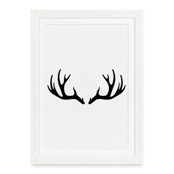 Deer Antlers - Framed poster (27 × 37 cm) - white - Front