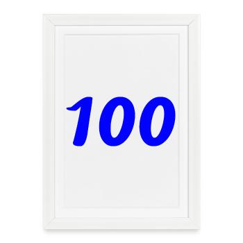 100. 100 ANS. 100e ANNIVERSAIRE. ANNIVERSAIRE 100  - Affiche encadrée (27 × 37 cm) - blanc - Devant