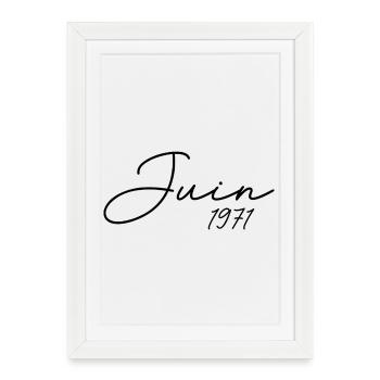 1971 Birthday June 1971 Gift June 1971 - Framed poster (27 × 37 cm) - white - Front