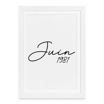 1981 Birthday June 1981 Gift June 1981 - Framed poster (27 × 37 cm) - white - Front