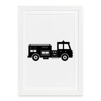 Fire truck - Framed poster (27 × 37 cm) - white - Front