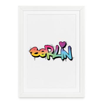 Berlin Graffiti Rainbow Font - Framed poster (27 × 37 cm) - white - Front
