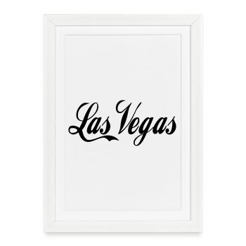 Las Vegas - couleur personnalisable - Affiche encadrée (27 × 37 cm) - blanc - Devant